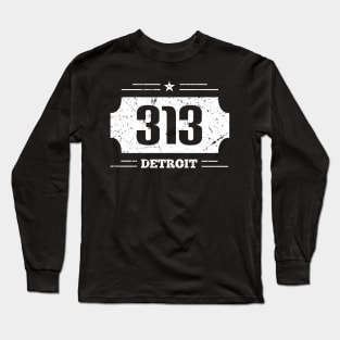 Detroit 313 Area Code Long Sleeve T-Shirt